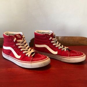 Red Vans Sk8 Hi Shoes